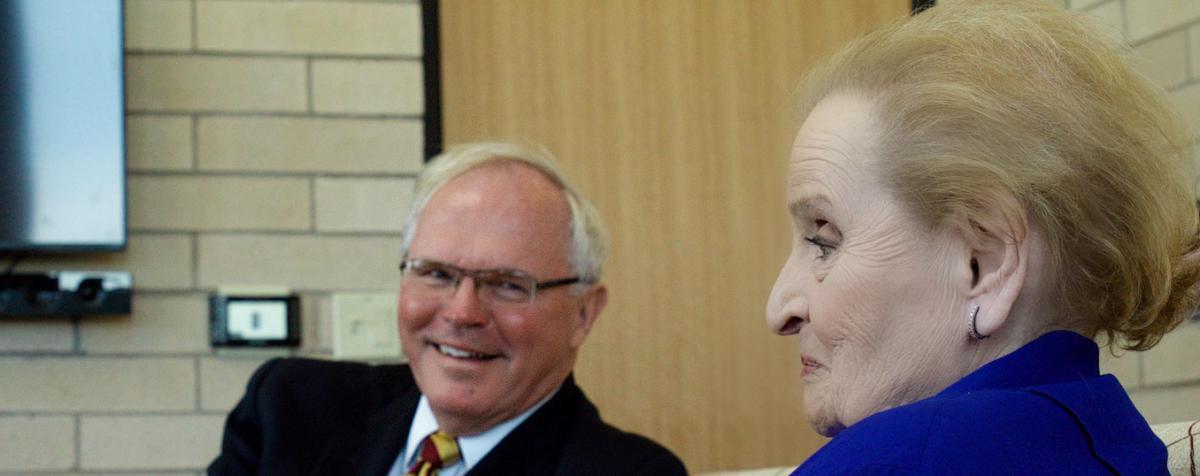 Chris Hill and Madeline Albright